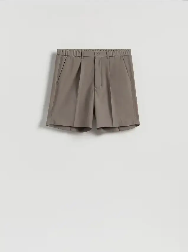 Short chino con piega - caffè