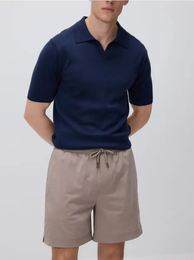 Shorts comfort con laccio - beige