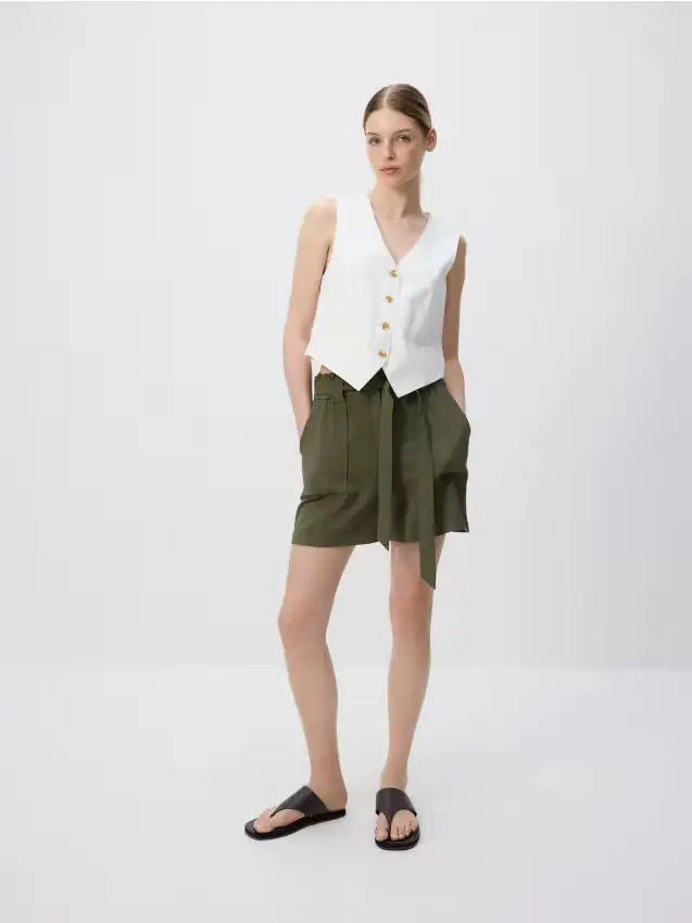 Shorts con fiocco - verde