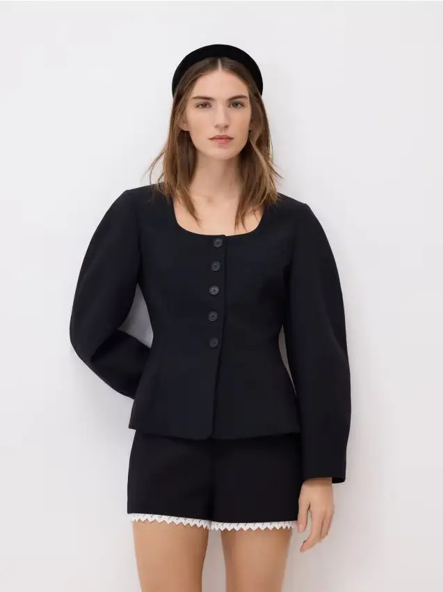 Shorts con inserto decorativo - nero