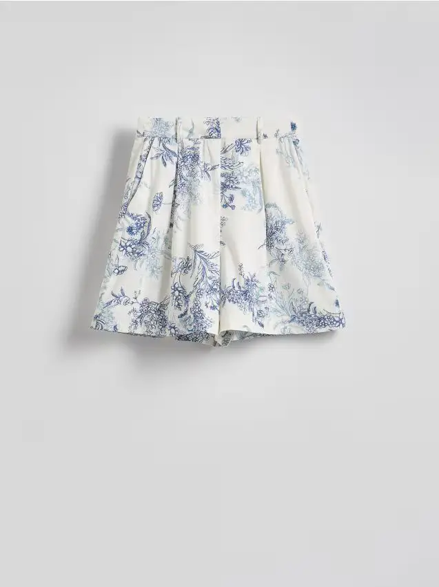Shorts in cotone fantasia - blu