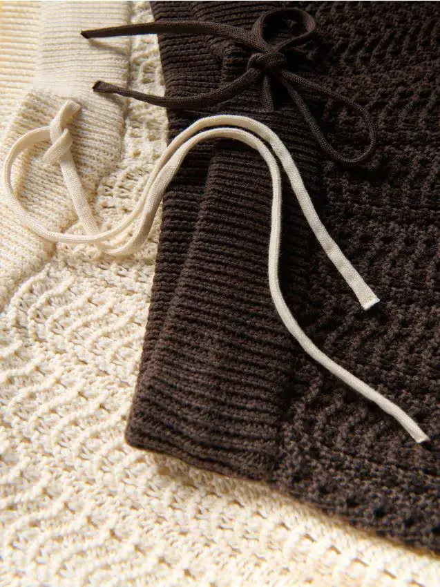 Shorts in maglia con coulisse - nude