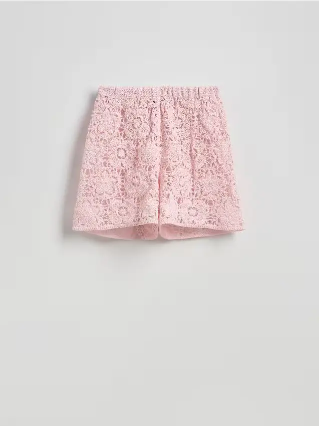 Shorts traforati - rosa pastello