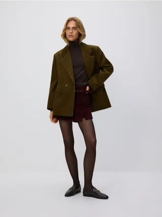 Skort in velluto a coste - rame