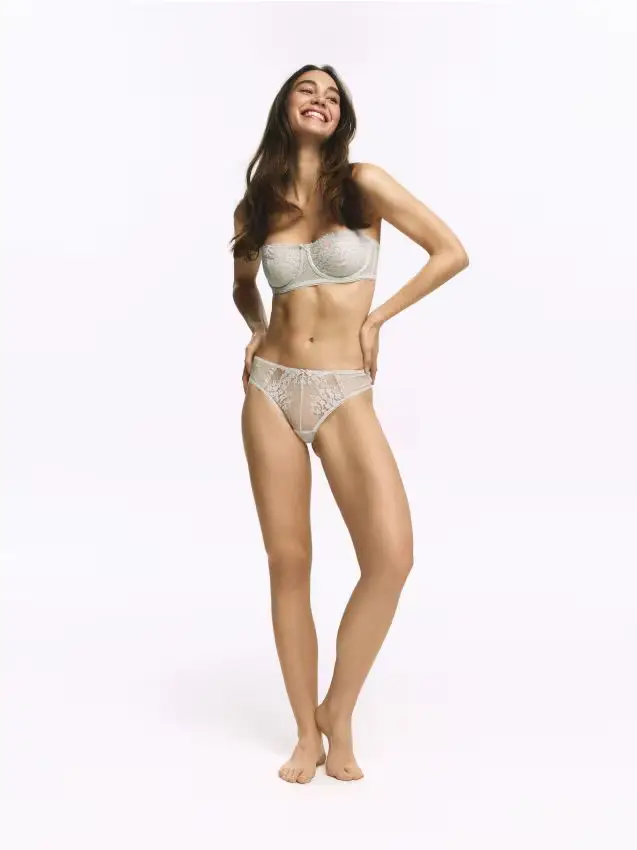 Slip brasiliani con pizzo - verde pallido