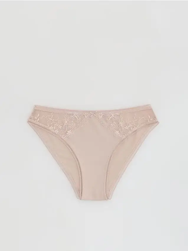 Slip modello figi con pizzo - beige