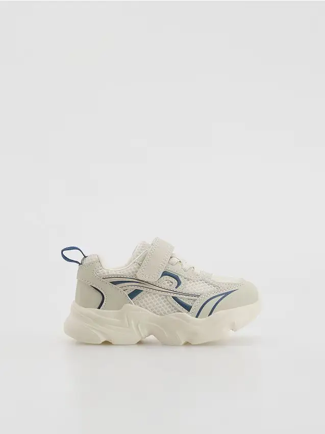 Sneaker con chiusura in velcro - beige