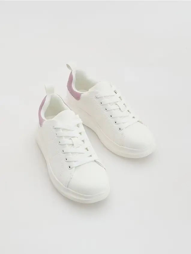 Sneakers bianche in similpelle - bianco