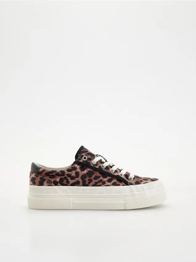 Sneakers con stampa animalier - multicolore