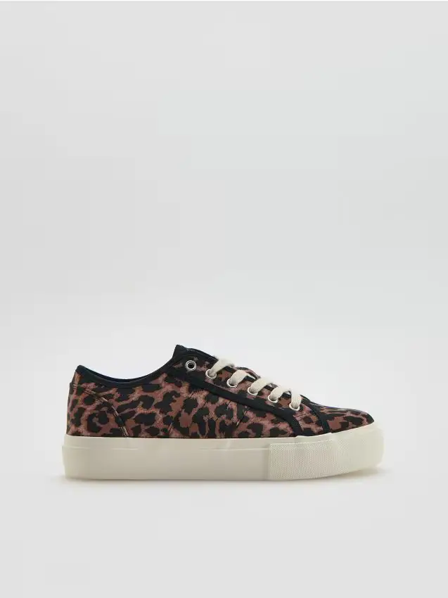 Sneakers con stampa animalier - multicolore