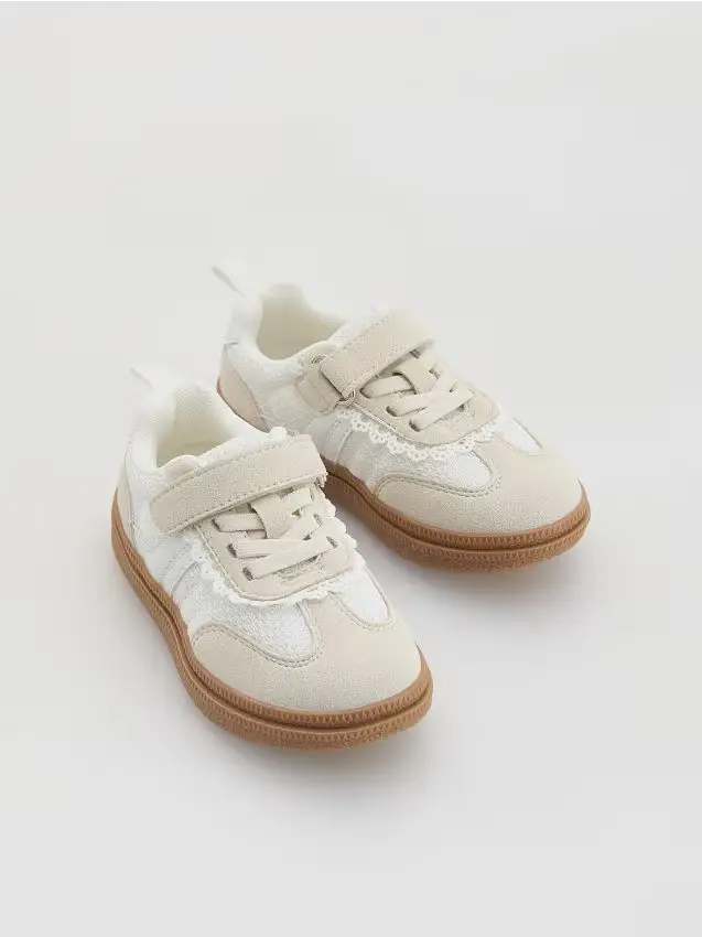 Sneakers in materiali combinati - bianco