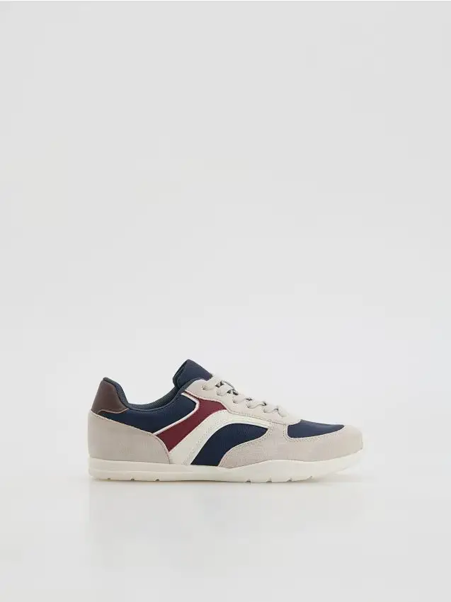 Sneakers in materiali misti combinati - multicolore