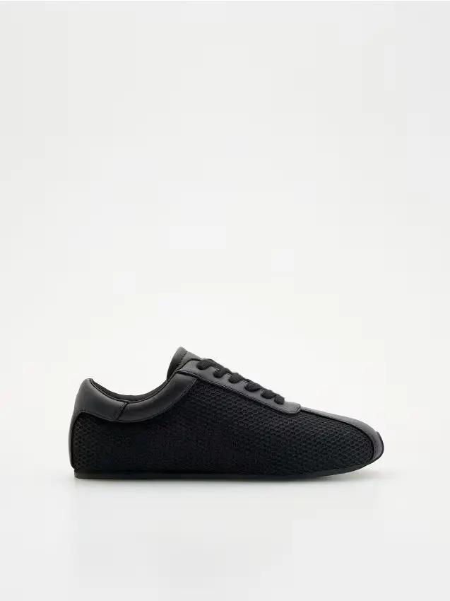 Sneakers in materiali misti combinati - nero