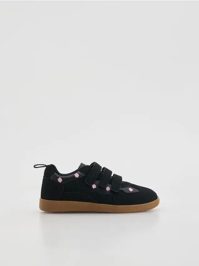 Sneakers in materiali misti combinati - nero