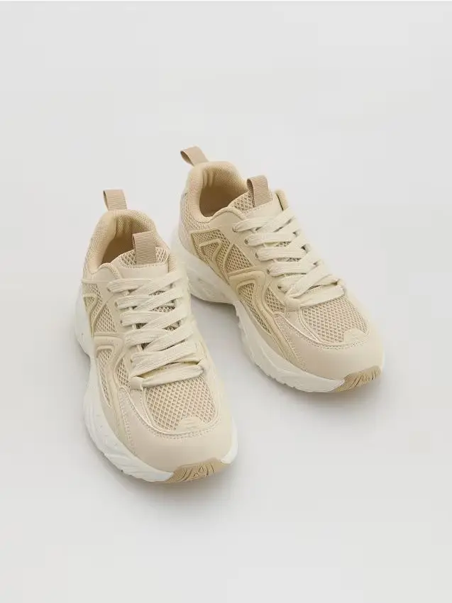 Reserved Sneakers in materiali misti combinati - nude