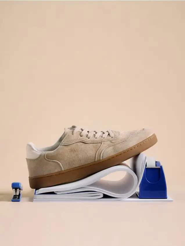 Sneakers in pelle - beige