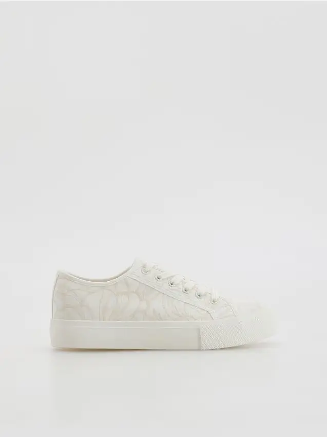 Sneakers ricamati - bianco