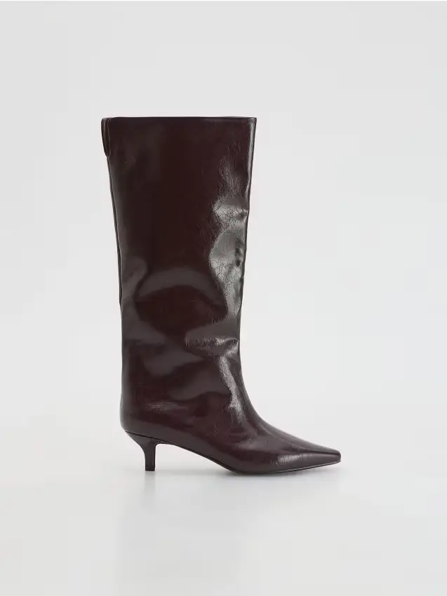 Stivaletti con tacco kitten - maroon