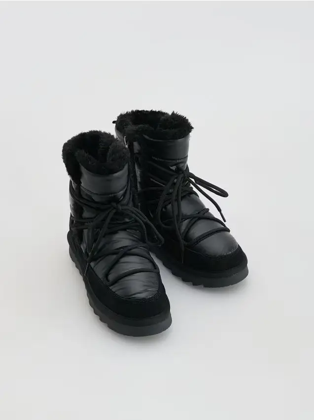 Stivaletti da neve isolanti allacciati - nero