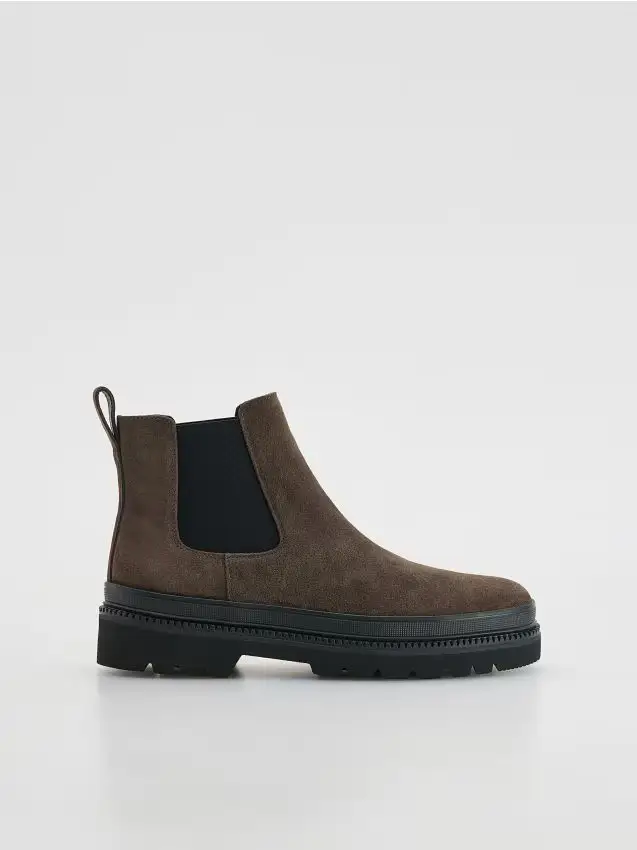 Stivaletti in pelle scamosciata - marrone polveroso