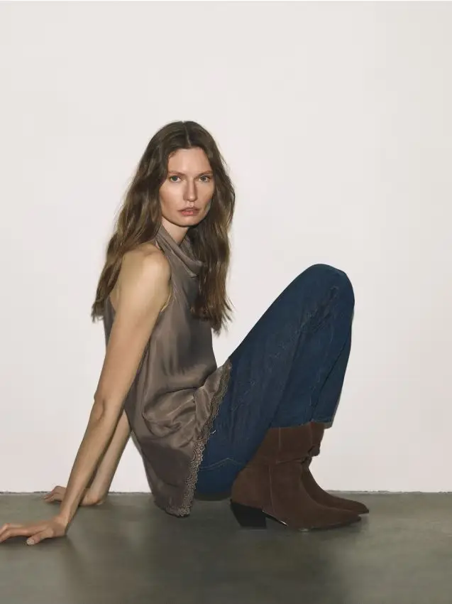 Stivaletti in pelle scamosciata - verde