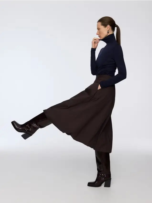 Stivali al ginocchio in pelle - maroon