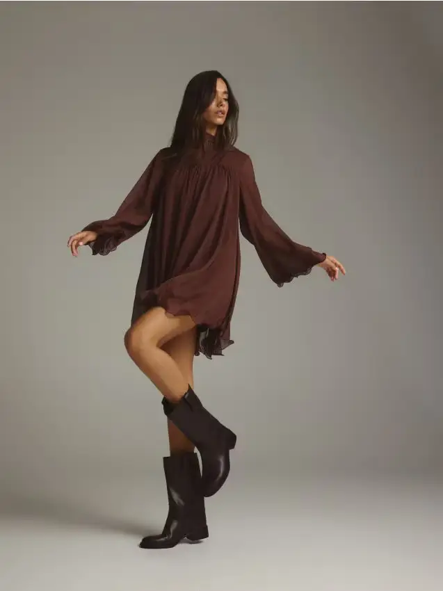 Stivali al ginocchio in pelle - marrone scuro