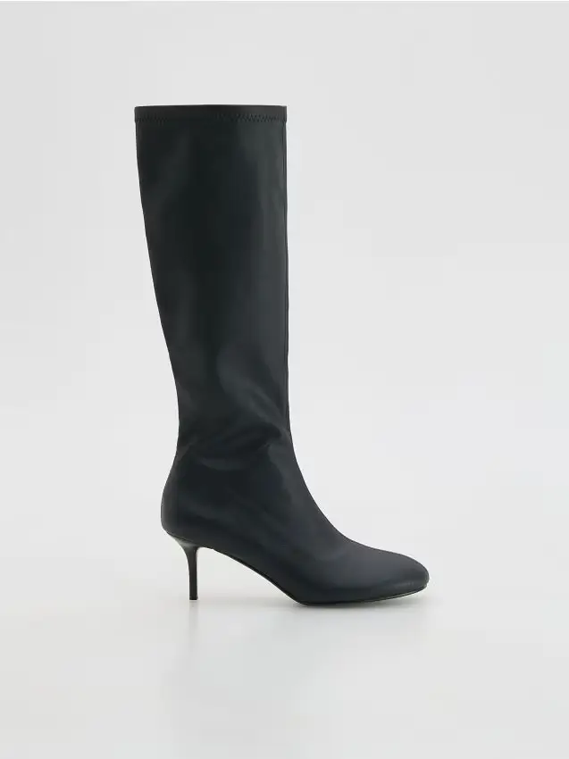 Stivali alti con tacco - nero