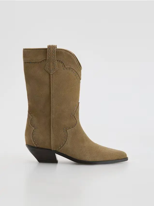 Stivali cowboy in camoscio - beige