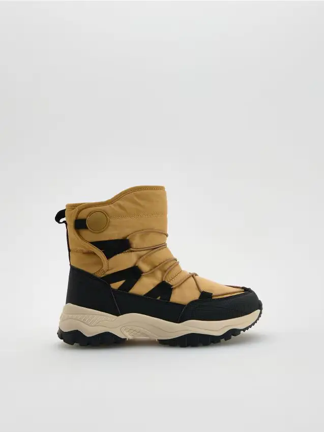 Stivali da neve con velcro - marrone dorato