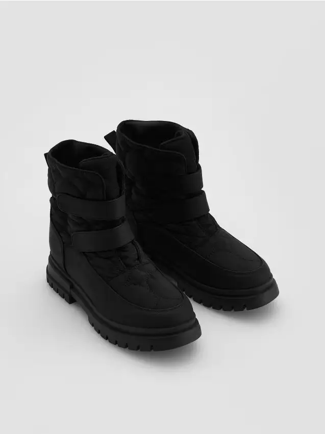 Stivali da neve con velcro - nero