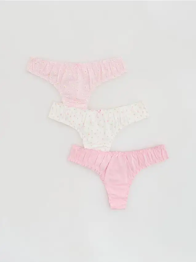 Reserved String perizoma fantasia 3 pack - rosa