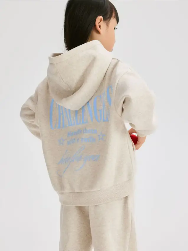 Sudadera con texto en la espalda - beige