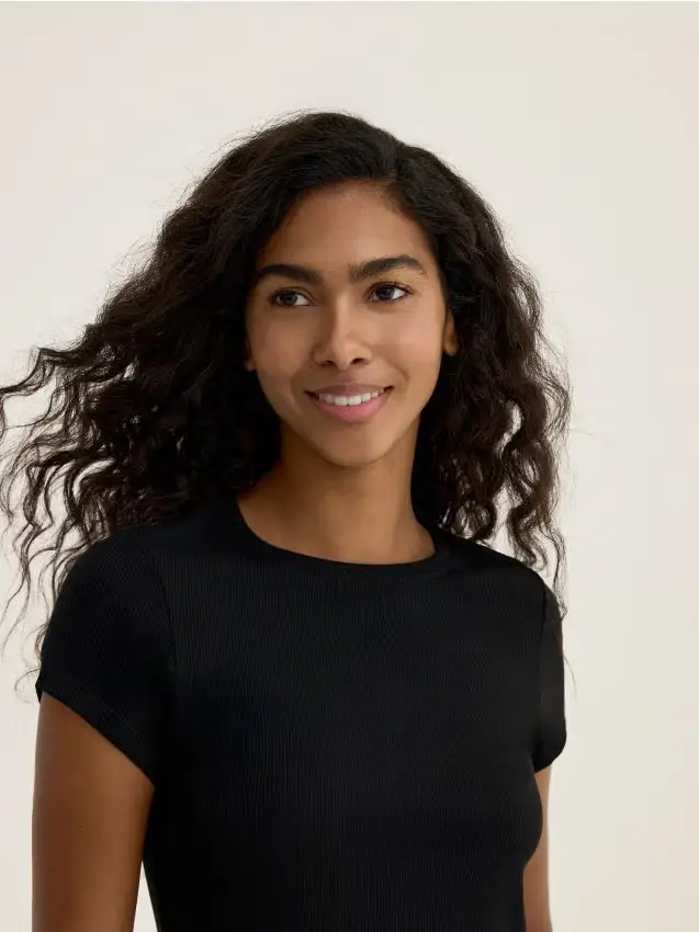 T-shirt a coste 2 pack - nero