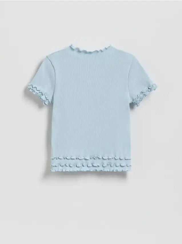 T-shirt a costine - blu pallido