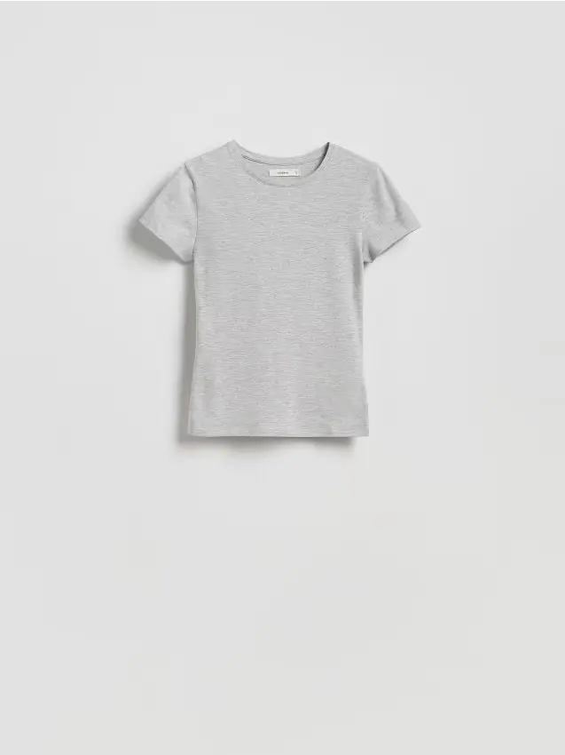 T-shirt basic in cotone - grigio chiaro