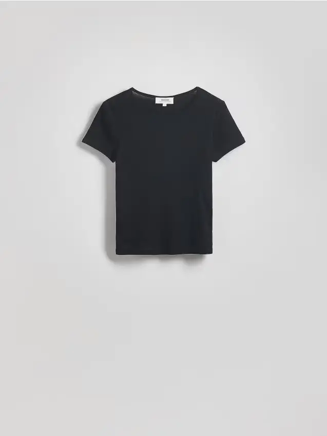 T-shirt basic in cotone - nero