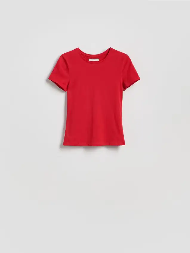 T-shirt basic in cotone - rosso