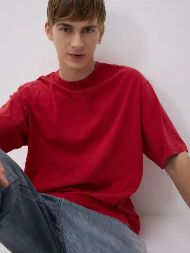 T-shirt boxy - rosso