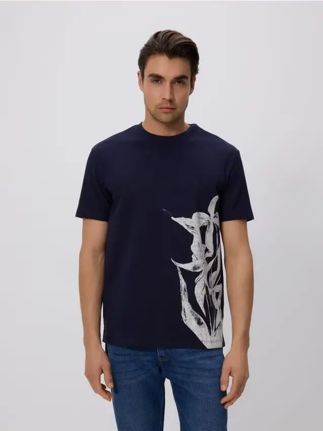 T-shirt comfort con stampa - blu scuro
