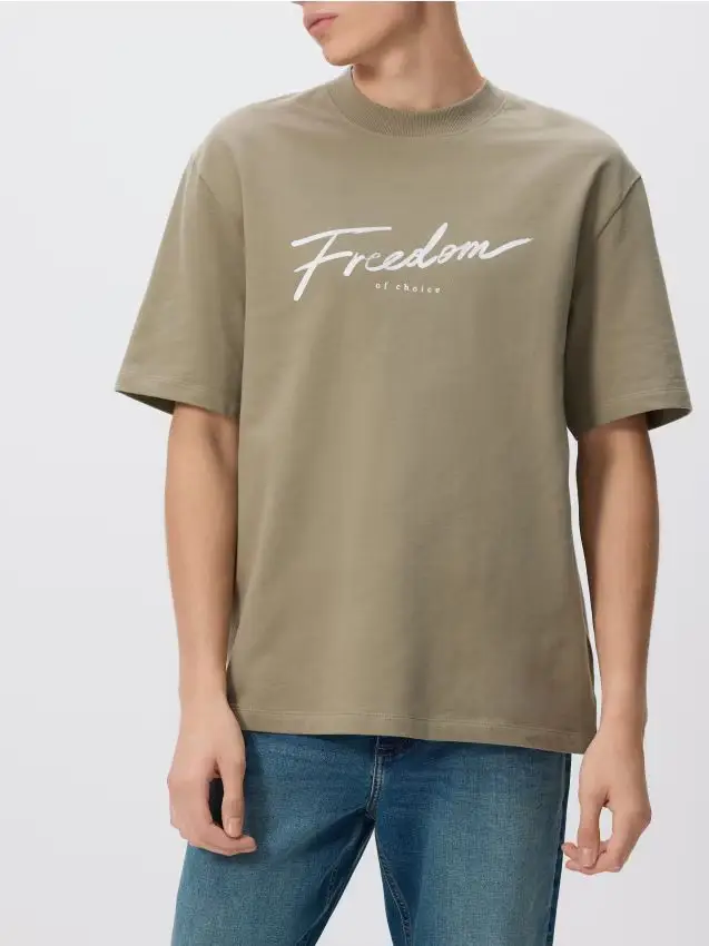 T-shirt comfort con stampa - verde pallido