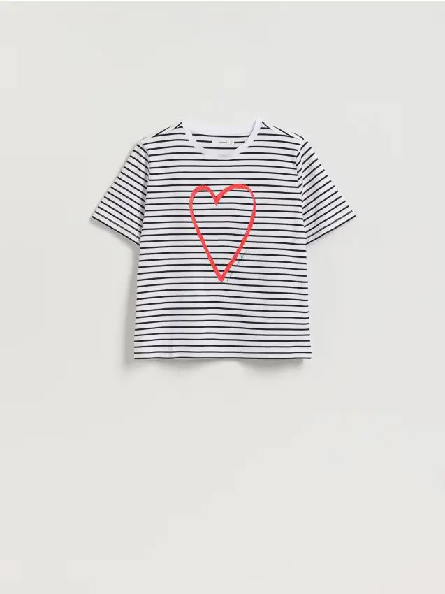 T-shirt con cuore - multicolore