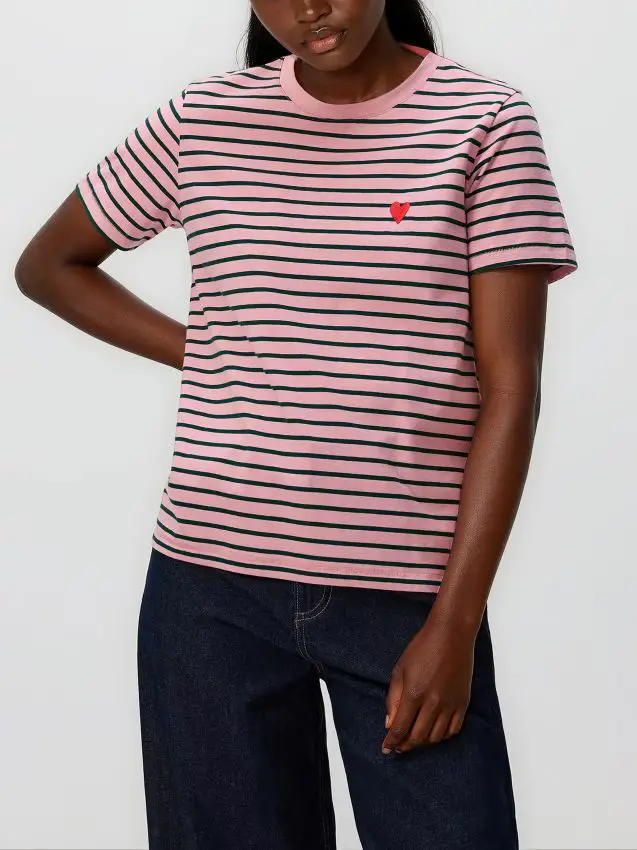 T-shirt con cuore - multicolore