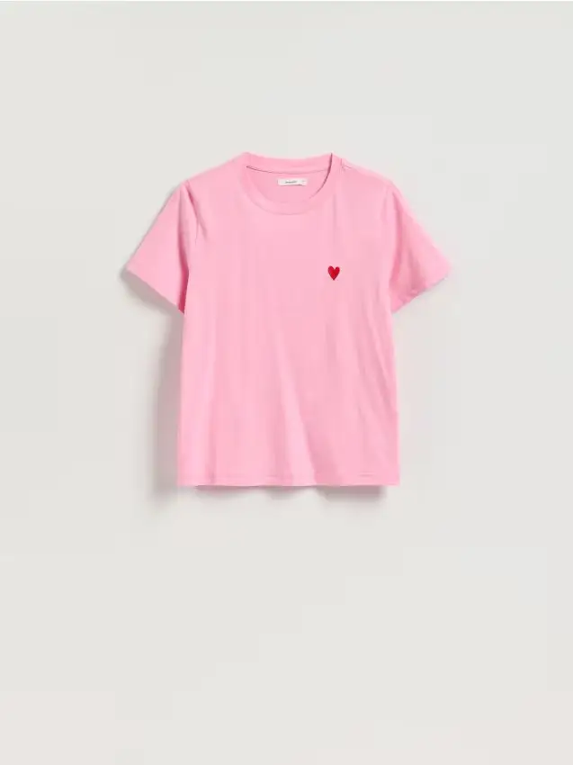 T-shirt con cuore - rosa pastello