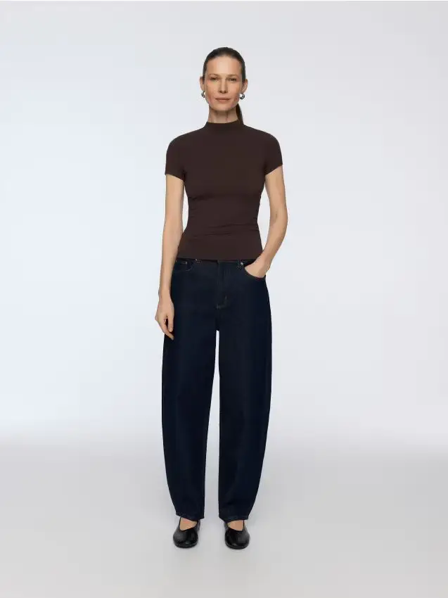 T-shirt con fibre di bambù - marrone