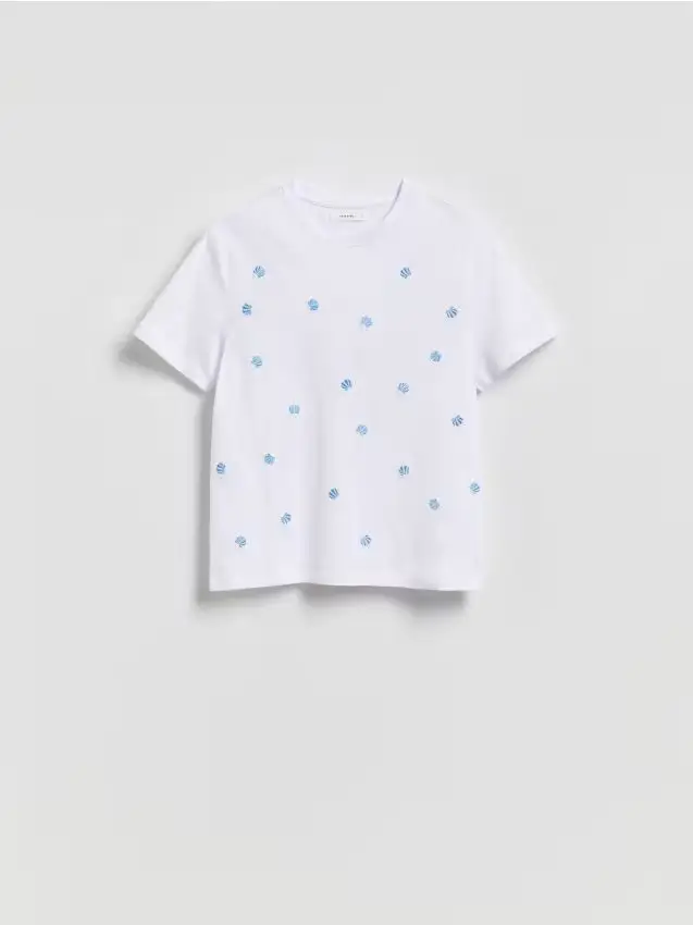 T-shirt con motivo ricamato - blu pallido