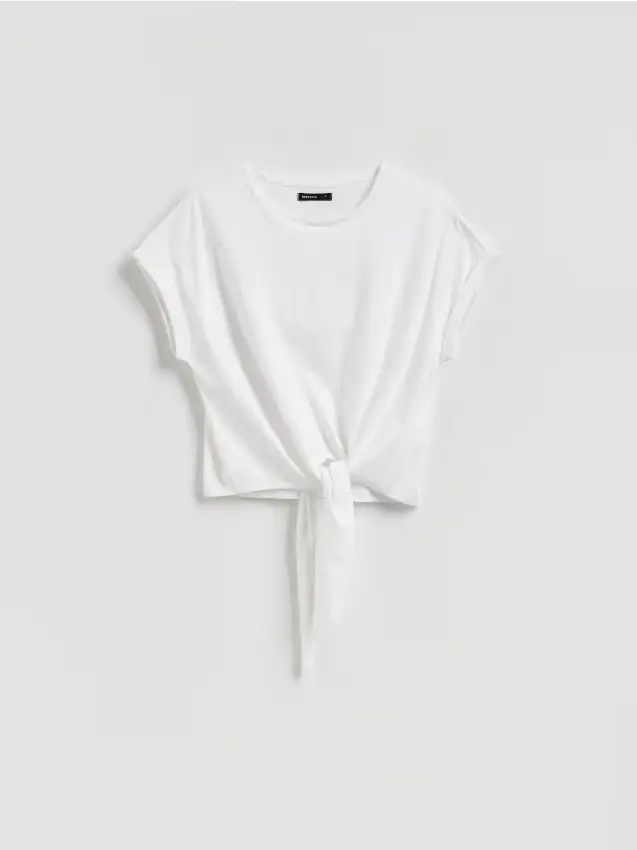 T-shirt con nodo - bianco