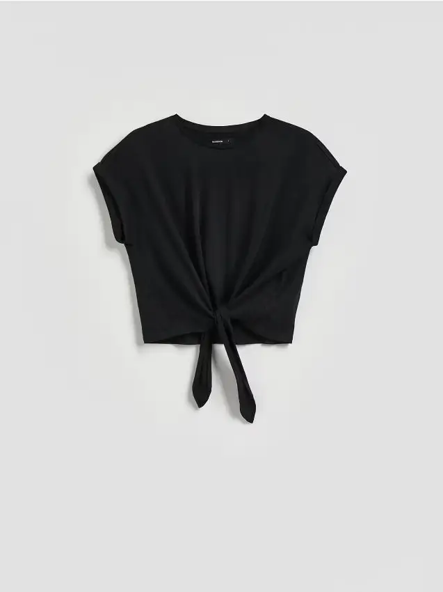 T-shirt con nodo - nero