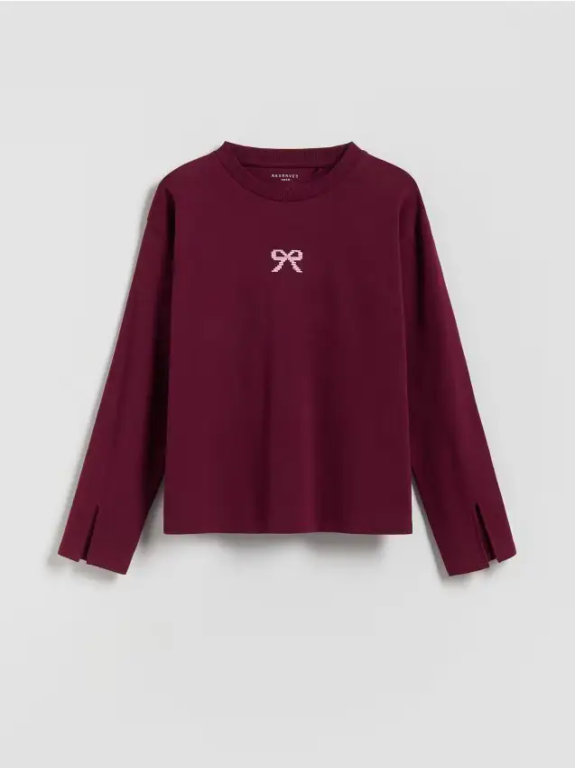 T-shirt con ricamo - maroon