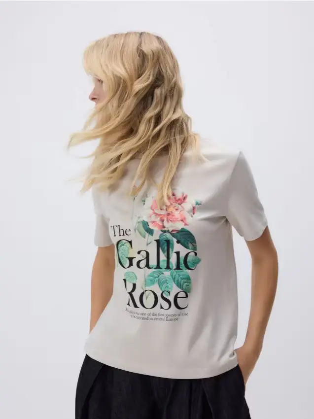 T-shirt con stampa - beige